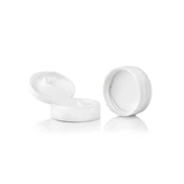 38-400 White Ribbed Flip Top Cap PS22 Liner 2DS03815CPS