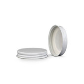 53-400 White Metal Lid, Plastisol Lined Cap w/ White Interior 3CPLW0531PW