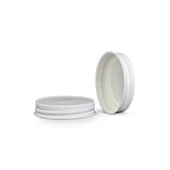 70-450 White Metal Button Lid, Plastisol Lined Cap w/ White Interior 3CPLW0703PW
