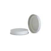 63-400 White Metal Lid, Plastisol Lined Cap w/ White Interior 3CPLW0631PW