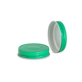 70-450 Green Metal Button Cap, Plastisol Lined w/ White Interior 3CPLGR0702PW
