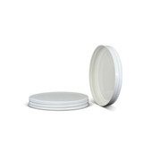 110-400 White Metal Lid, Plastisol Lined Cap w/ White Interior 3CPLW1101PW