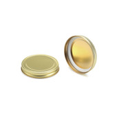 70-400 Gold Metal Lid, Plastisol Lined CT Cap w/ Gold Interior 3CPLG0701PW