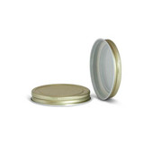 89-400 Gold Metal Lid, Plastisol Lined CT Cap w/ White Interior 3CPLG0892PW