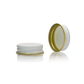 33-400 White Metal Lid, Plastisol Lined Cap 3CPLW0331PW
