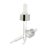 20-400 1oz Silver / White Glass Dropper 2DP0204MC