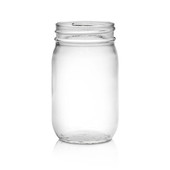 16oz Economy Round Glass Jar - 70-450 Finish (Case of 12) 1ER0161AK