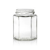 270ml (9oz) Glass Hex Jar - 63mm Lug Finish (Case of 12) 1HEXT2502GHG
