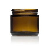2oz Straight Sided Amber Glass Jars, 53-400 (Case of 24) 1SSA022GHG