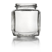 270ml (9 oz) Glass Oval Hexagon Jar - 63mm Lug Finish (Case of 12) 1OVL081GHG