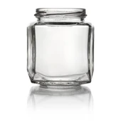 270ml (9 oz) Glass Oval Hexagon Jar - 63mm Lug Finish (Case of 12) 1OVL081GHG