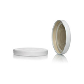 63mm T/O White Metal Button Plastisol Lined Cap 3TPLW0631MY