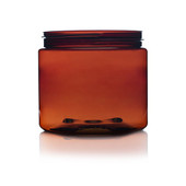 16oz Amber PET Plastic Jar - 89/400 Finish 4JAR1661MC