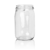 16oz Glass Economy Mason Jar - 70mm Lug Finish (Case of 12) 1ERT0161AK