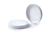 83-400 White Metal Lid, Plastisol Lined Cap w/ White Interior 3CPLW0831KY