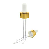 20-400 2oz Gold / White Glass Dropper 2DP0205WI