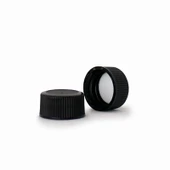 18-400 Black Polypropylene F217 Lined Cap 2BP0184AM