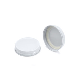 70-450 White Metal Lid, Plastisol Lined Cap W/ White Interior 3CPLW0701CC