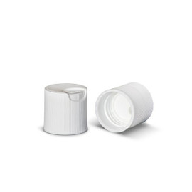 24-410 White Polypropylene Ribbed Disc Top Cap 2DS02414EJ