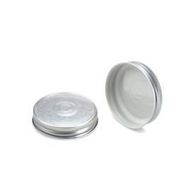 70-450 Silver Metal Button Cap, Plastisol Lined w/ White Interior 3CPLS0701PW