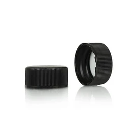 18-400 Black Polypropylene F217 Lined Cap 2BP0183BP