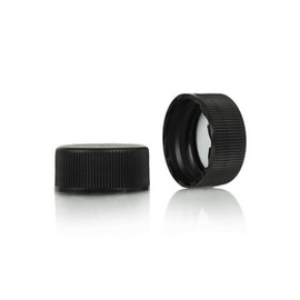 18-400 Black Polypropylene F217 Lined Cap 2BP0183BP