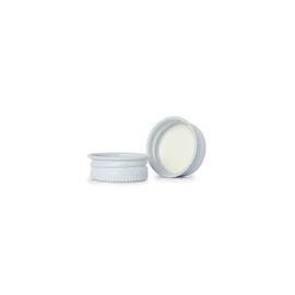 24-400 White Metal Lid, Plastisol Lined Cap 3CPLW0241PW