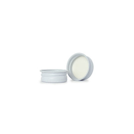24-400 White Metal Lid, Plastisol Lined Cap 3CPLW0241PW