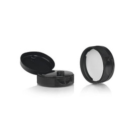 38-400 Black Ribbed Flip Top Cap PS22 Liner 2DS03814CPS