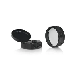 38-400 Black Ribbed Flip Top Cap PS22 Liner 2DS03814CPS