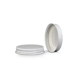 53-400 White Metal Lid, Plastisol Lined Cap w/ White Interior 3CPLW0531PW