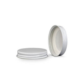 53-400 White Metal Lid, Plastisol Lined Cap w/ White Interior 3CPLW0531PW