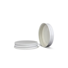 70-450 White Metal Cap, Plastisol Lined Cap w/ White Interior 3CPLW0701PW