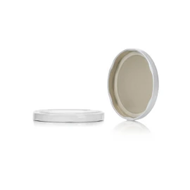 82mm T/O White Metal Button Plastisol Lined Cap 3TPLW0821PW