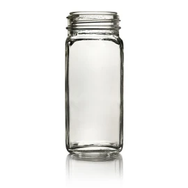 4oz French Square Glass Spice Jar - 43/485 Finish (Case of 24) 1SQ043SGC