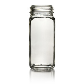 4oz French Square Glass Spice Jar - 43/485 Finish (Case of 24) 1SQ043SGC