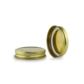 70-450 Gold Metal Lid, Plastisol Lined CT Cap w/ Gold Interior 3CPLG0708PW