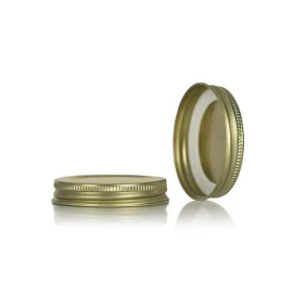58-400 Gold Metal Lid, Plastisol Lined CT Cap w/ Gold Interior 3CPLG0583PW