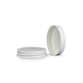 70-450 White Metal Button Lid, Plastisol Lined Cap w/ White Interior 3CPLW0703PW
