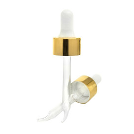 20/400 1oz Glass Dropper Gold/White 2DP0203CPS