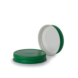 70-450 Green Metal Button Cap, Plastisol Lined w/ White Interior 3CPLGR0702PW