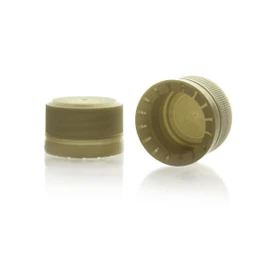 28 mm Gold Polypropylene Tamper-Evident Cap 2GP0281CSI
