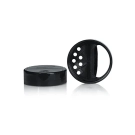 63-485 Black Dual Flap 7 Hole PS Lined Spice Cap 2DS0633WC
