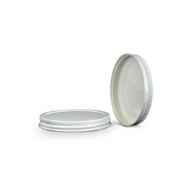 83-400 White Metal Lid, Plastisol Lined Cap w/ White Interior 3CPLW0831PW