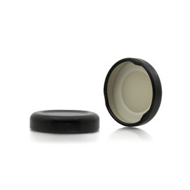 38mm T/O Black Metal Plastisol Lined Cap 3TPLB0383MY