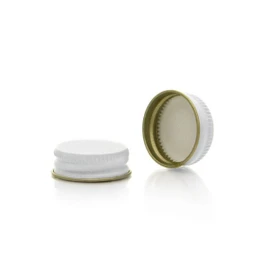28-400 White Metal Lid, Plastisol Lined Cap 3CPLW0282PW