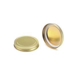 70-400 Gold Metal Lid, Plastisol Lined CT Cap w/ Gold Interior 3CPLG0701PW