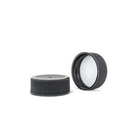 28-400 Black Polypropylene F217 Lined Cap 2BP0281PX