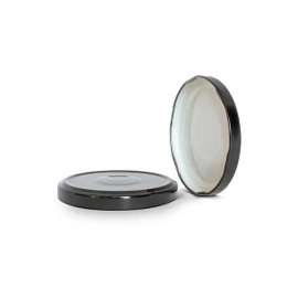 82mm T/O Black Metal Button Plastisol Lined Cap 3TPLB0822MY