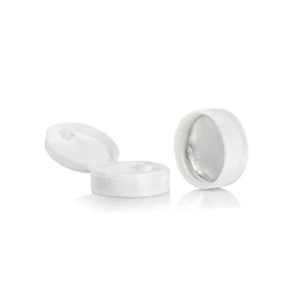 38/400 White Ribbed Flip Top W/ Tri Tab HIS Liner For PET 2DS03819CPS